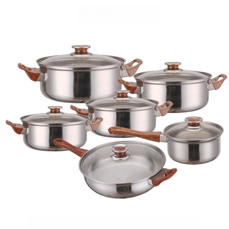 Juego De Ollas De Acero Y Utensilios De Cocina 12 Piezas