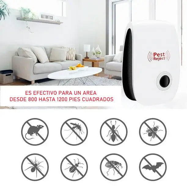 Dos unidades de Repelente Ultrasónico - Mantén tu hogar libre de plagas de forma segura y sin químicos - en solo 48 horas.